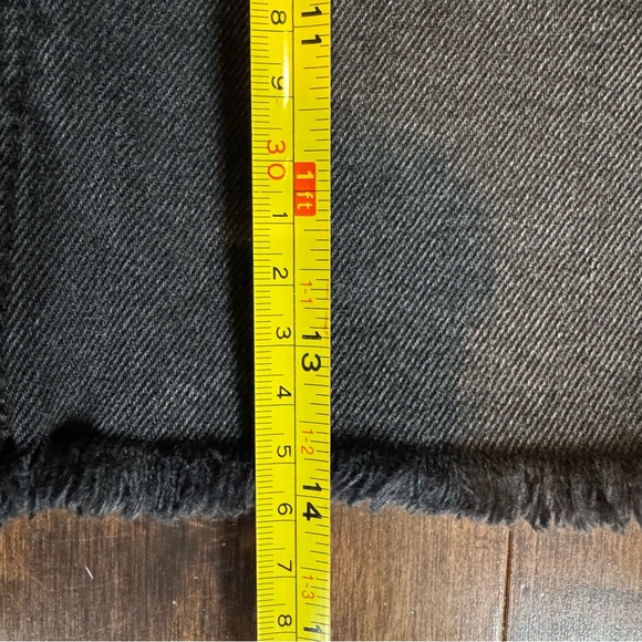 We the Free Black Cotton Denim Frayed Hem Mini Goth Whimsical Skirt Fringed 28 - Picture 8 of 10